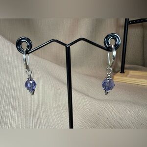 Light Purple Crystal Ladder Back Drop Earrings